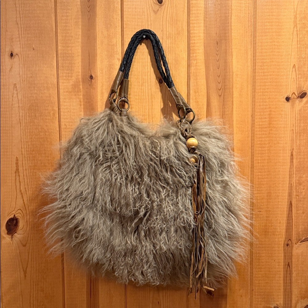Luxurious Tan Fur Women Bag